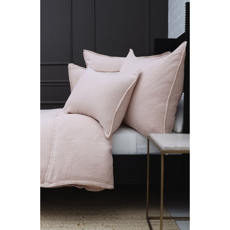 Blush Pink Twin Cotton Duvet Cover Set with Standard Sham