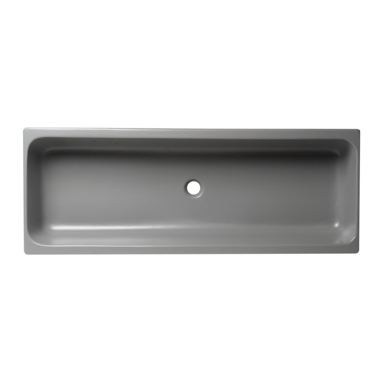 48" Matte Gray Ceramic Undermount Vessel Sink