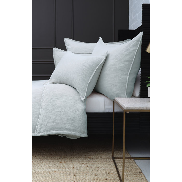 Twin Gray Cotton Minimalist Duvet Cover Set