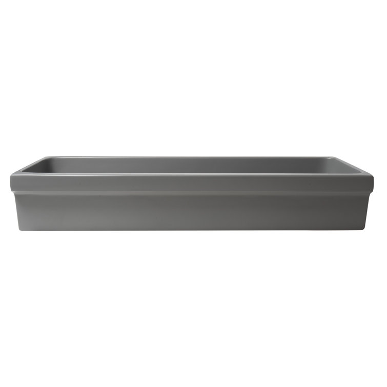 48" Matte Gray Ceramic Undermount Vessel Sink
