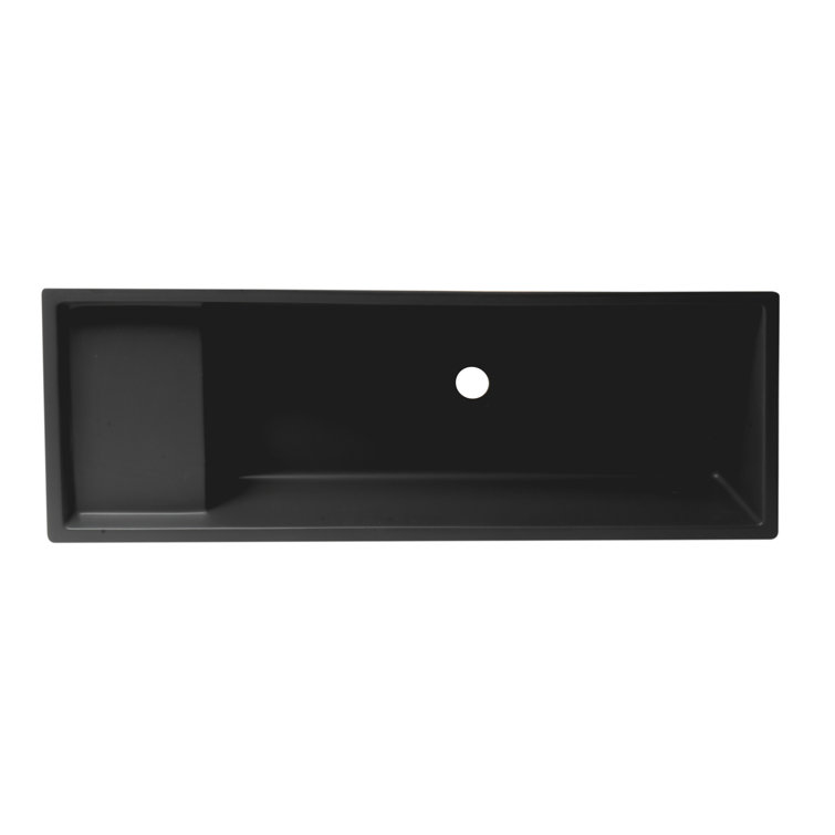 Matte Black Ceramic Rectangular Above-Counter Bathroom Sink