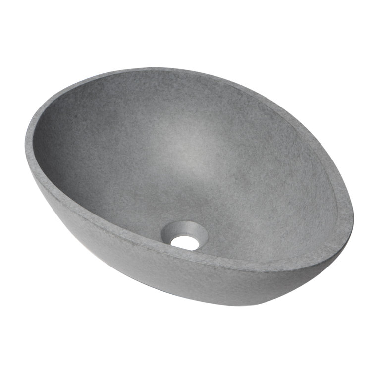 21" Gray Ceramic Oval Vessel Sink