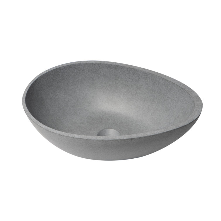 21" Gray Ceramic Oval Vessel Sink