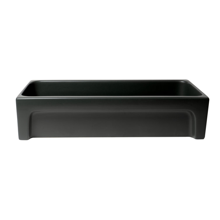 Matte Black Ceramic 36'' Trough Bathroom Sink