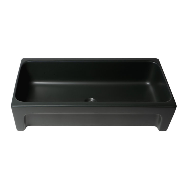 Matte Black Ceramic 36'' Trough Bathroom Sink