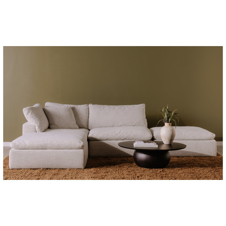 Black Round Solid Wood Coffee Table with Pedestal Base