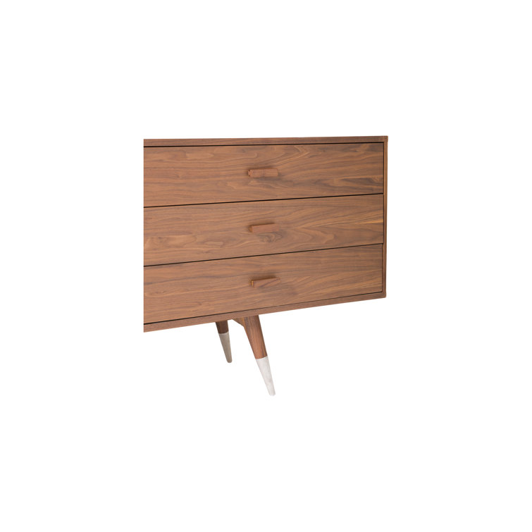 Sienna Walnut Mid-Century Modern Sideboard with Tapered Legs