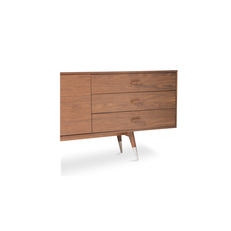 Sienna Walnut Mid-Century Modern Sideboard with Tapered Legs