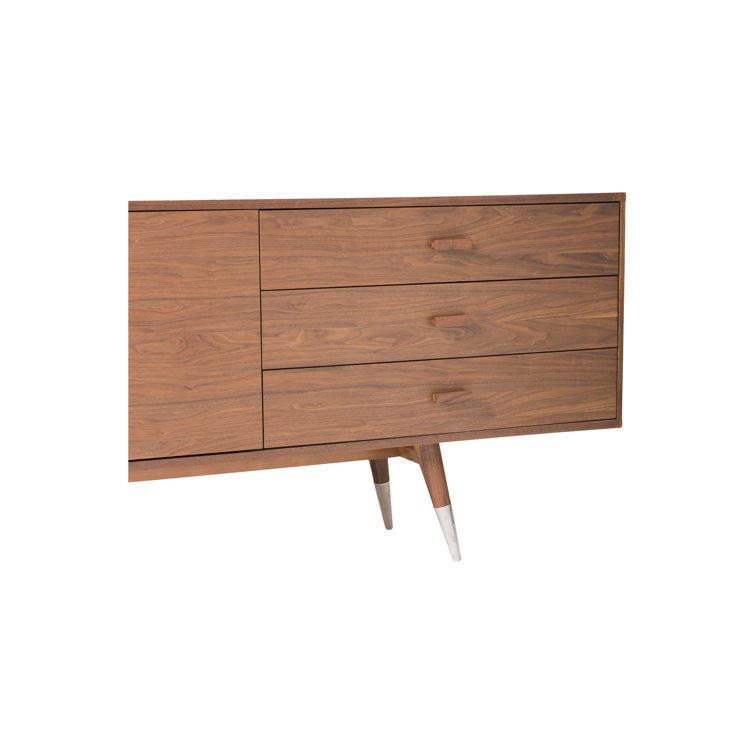 Sienna Walnut Mid-Century Modern Sideboard with Tapered Legs