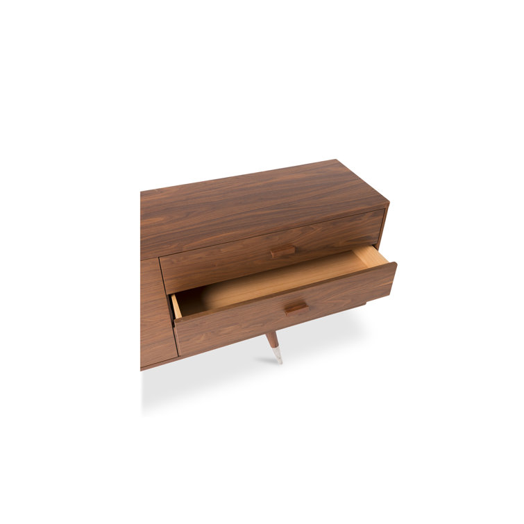 Sienna Walnut Mid-Century Modern Sideboard with Tapered Legs