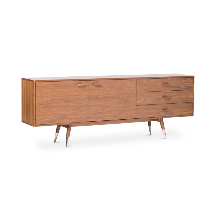 Sienna Walnut Mid-Century Modern Sideboard with Tapered Legs
