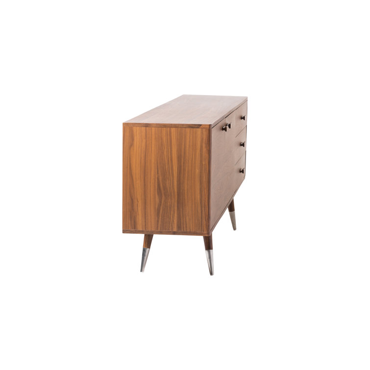 Sienna Walnut Mid-Century Modern Sideboard with Tapered Legs