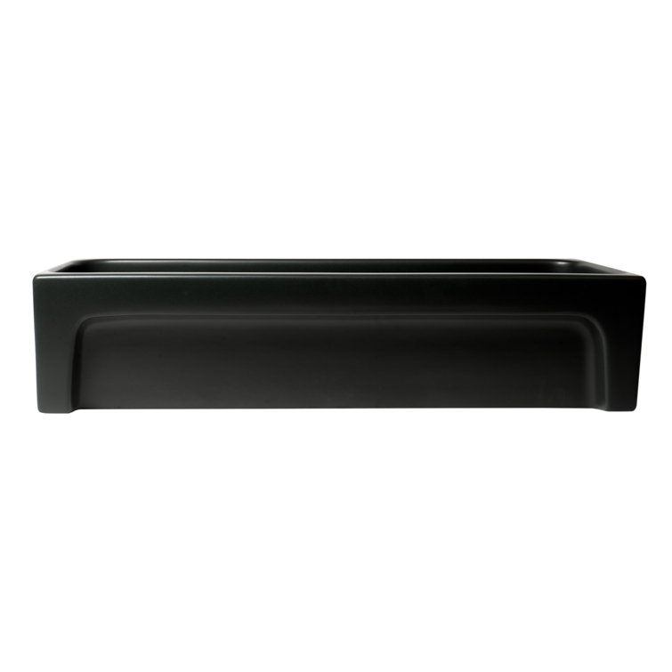 Matte Black Ceramic 36'' Trough Bathroom Sink