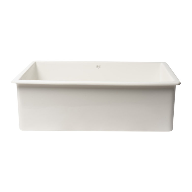 White Fireclay 32" Drop-In Farmhouse Kitchen Sink