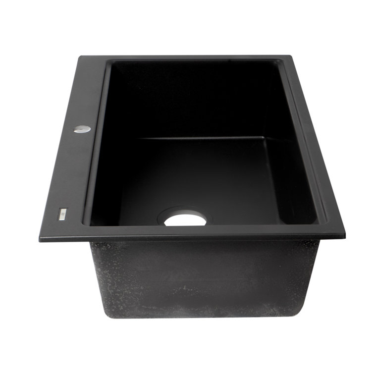 34'' Matte Black Granite Composite Single Bowl Kitchen Sink