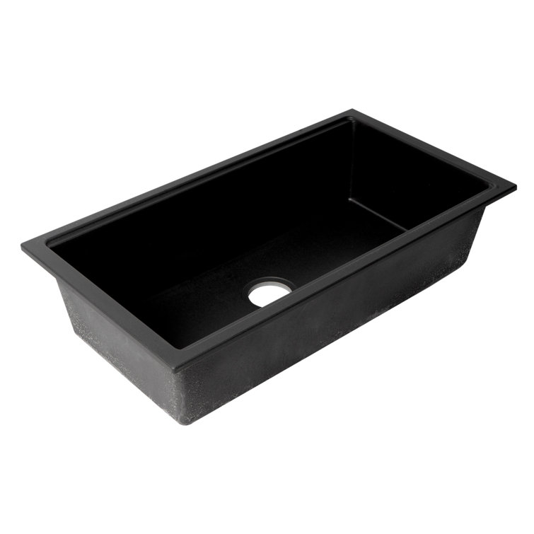 34'' Matte Black Granite Composite Undermount Kitchen Sink