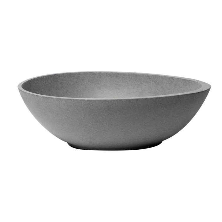 21" Gray Ceramic Oval Vessel Sink