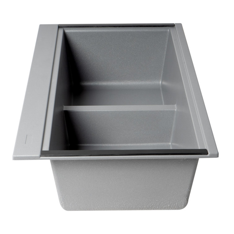 Titanium Granite Composite Double Bowl Undermount Kitchen Sink