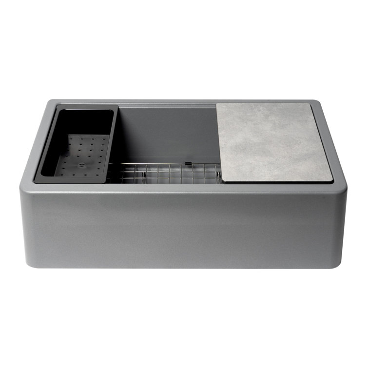 Titanium 33'' Granite Composite Single Bowl Farmhouse Sink