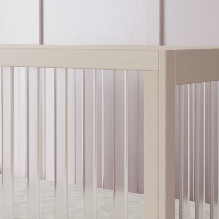 Washed Natural Pine and Acrylic 3-in-1 Convertible Crib