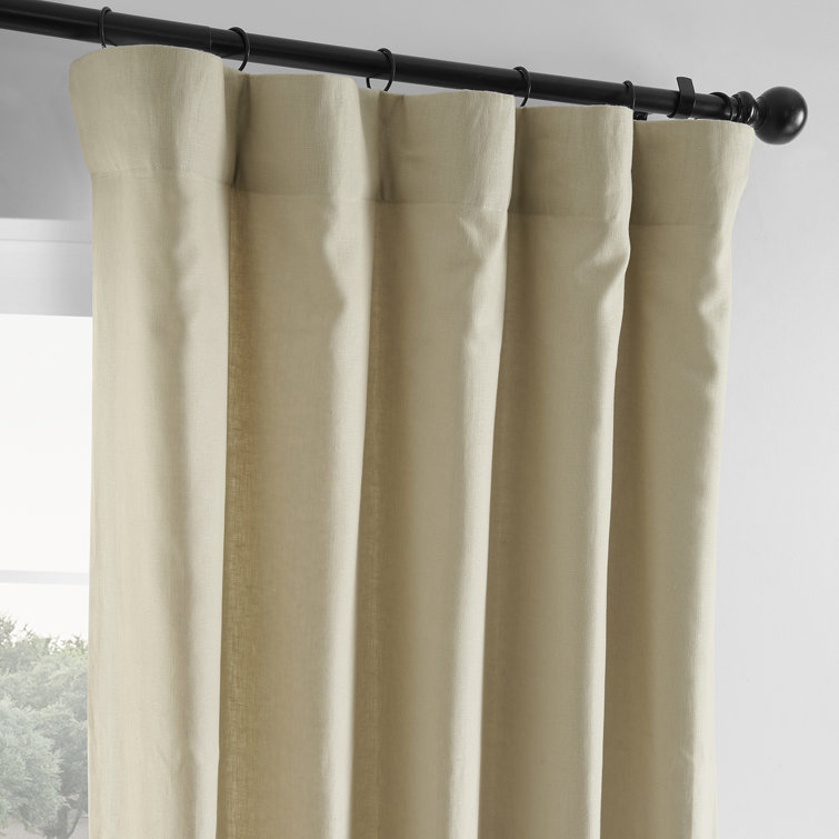 Walnut Beige Linen Room-Darkening Curtain Panel 50'' W
