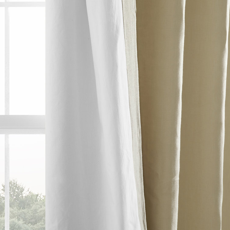Walnut Beige Linen Room-Darkening Curtain Panel 50'' W