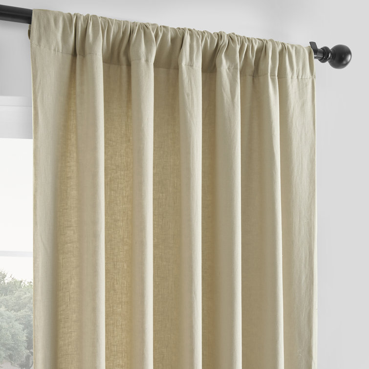 Walnut Beige Linen Room-Darkening Curtain Panel 50'' W