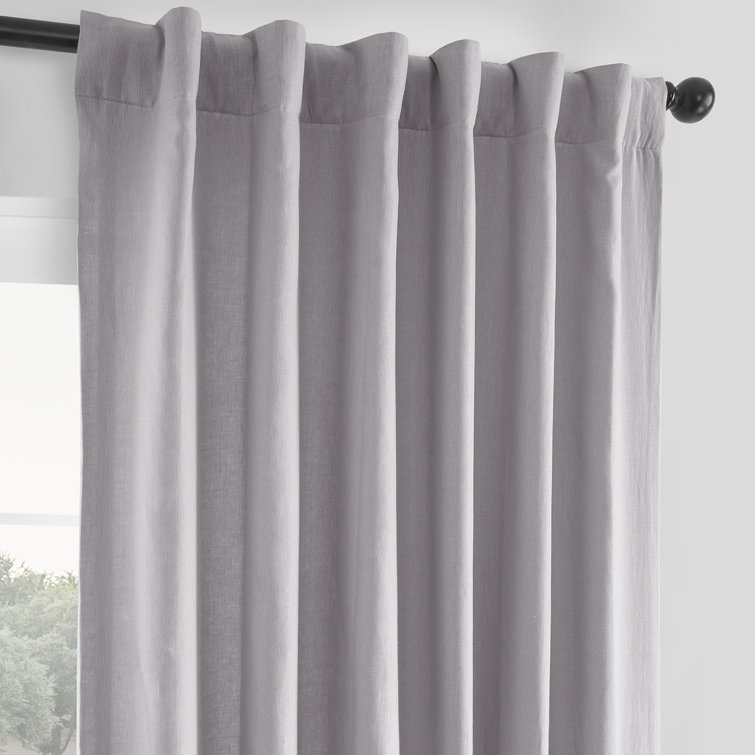 Earl Gray Linen Room Darkening Curtain Panel 50'' W x 84'' L