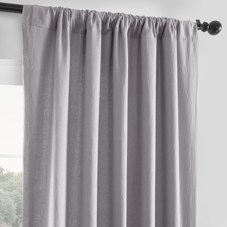 Earl Gray Linen Room Darkening Curtain Panel 50'' W x 84'' L