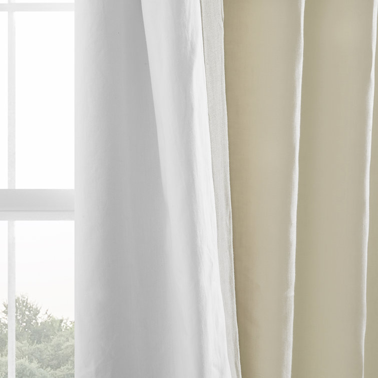 Ancient Ivory Linen Room Darkening Curtain Panel 50'' W