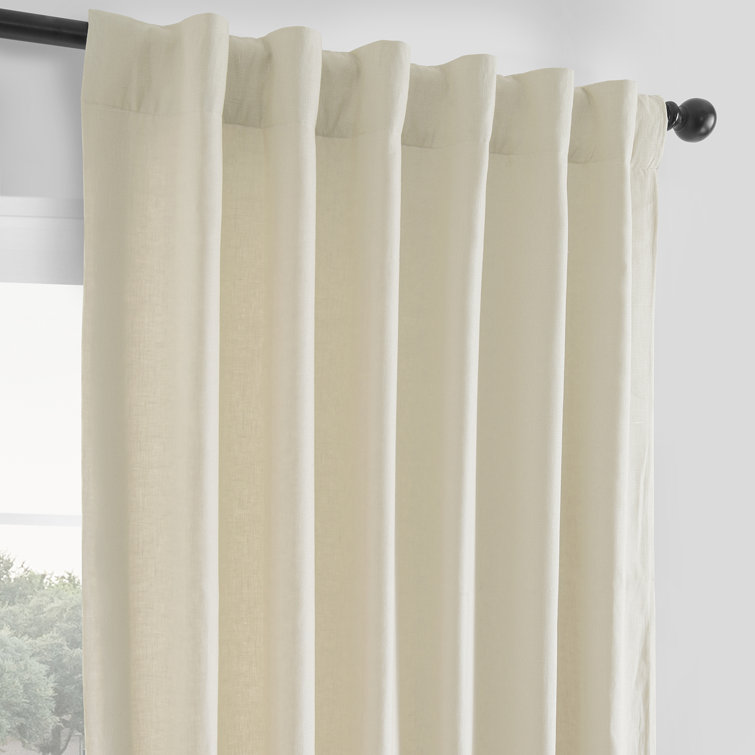 Ancient Ivory Linen Room Darkening Curtain Panel 50'' W