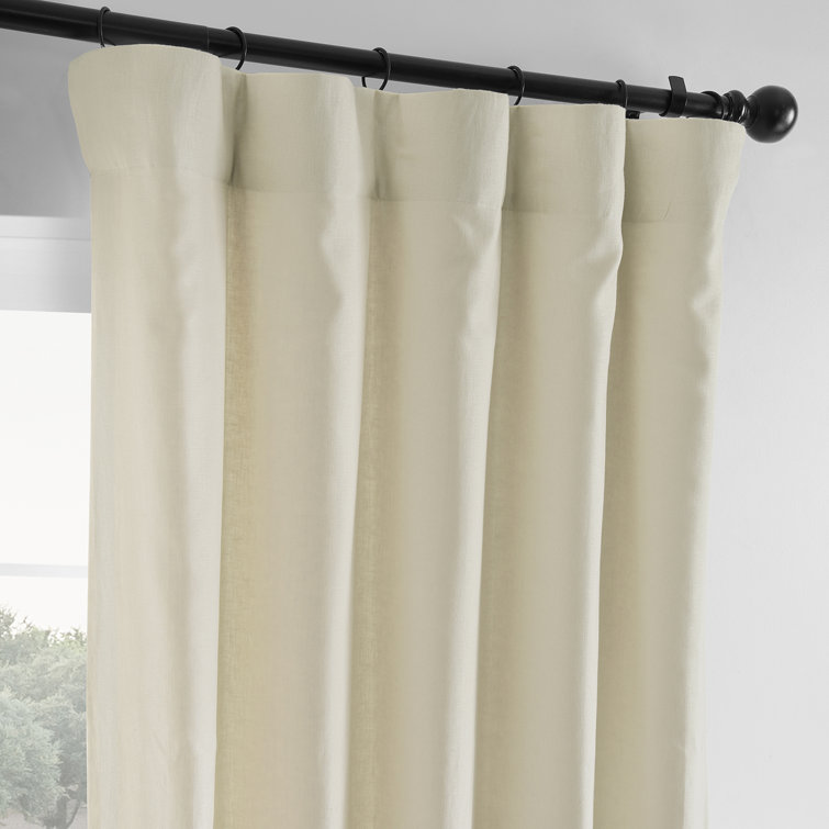 Ancient Ivory Linen Room Darkening Curtain Panel 50'' W