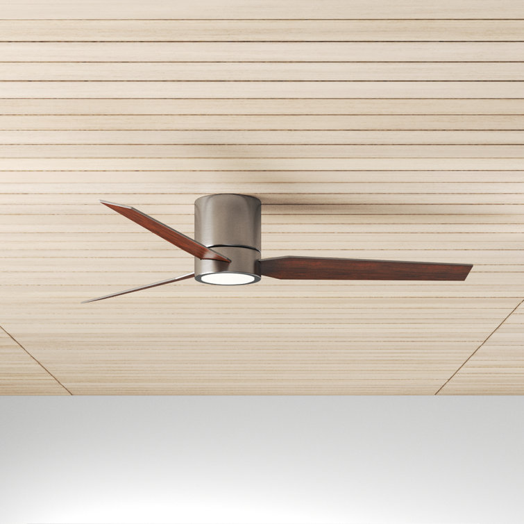 Braden 56" Brushed Nickel 3-Blade Ceiling Fan with LED Light