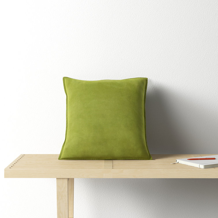 Grass Green Velvet-Like Cotton Throw Pillow Cover 18'' x 18''