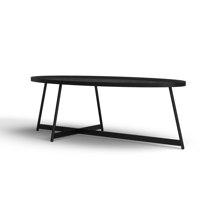 Gweneth Black Ash Oval Coffee Table with Raised Rim