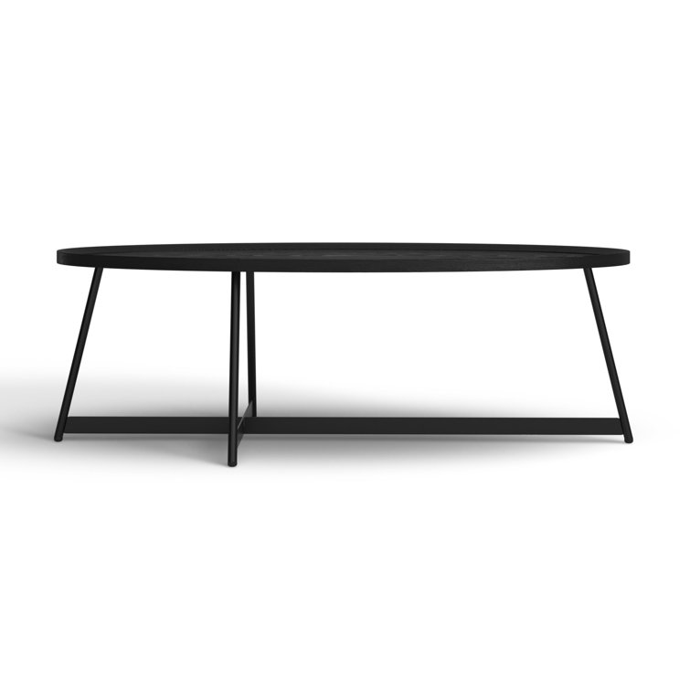 Gweneth Black Ash Oval Coffee Table with Raised Rim