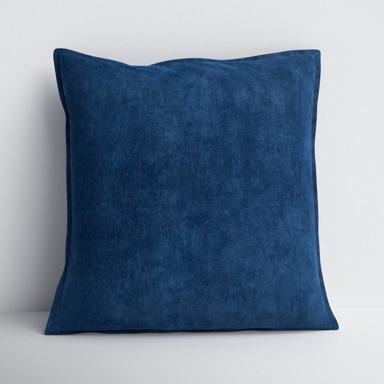 Navy Velvet-Like 20'' x 20'' Cotton Throw Pillow Cover