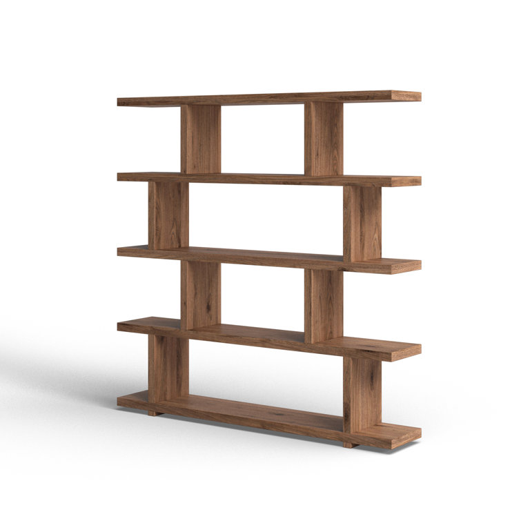 Miri Large 63'' Walnut Veneer Mid-Century Modern Bookcase