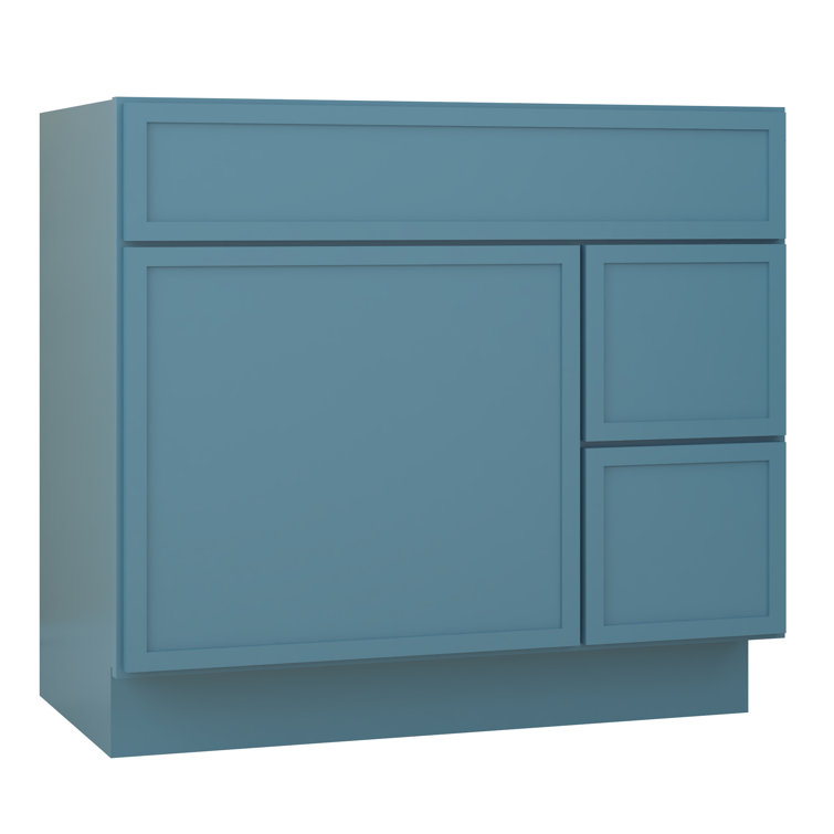 36" Sea Green Birch Plywood Freestanding Single Storage Cabinet