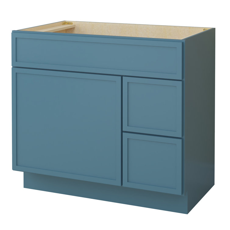 36" Sea Green Birch Plywood Freestanding Single Storage Cabinet