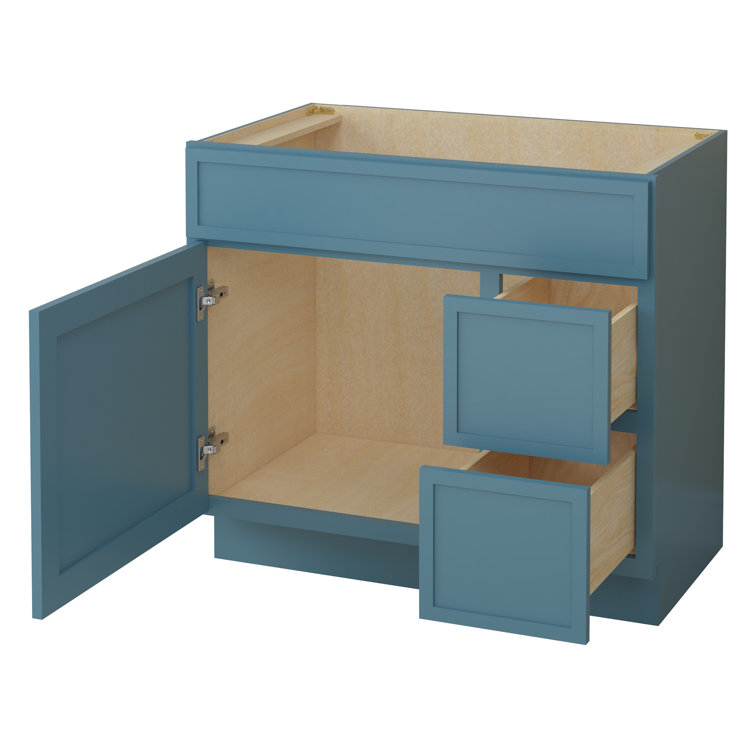 36" Sea Green Birch Plywood Freestanding Single Storage Cabinet