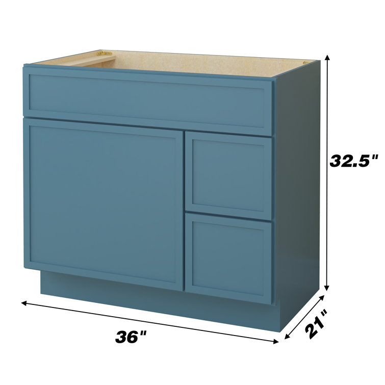 36" Sea Green Birch Plywood Freestanding Single Storage Cabinet
