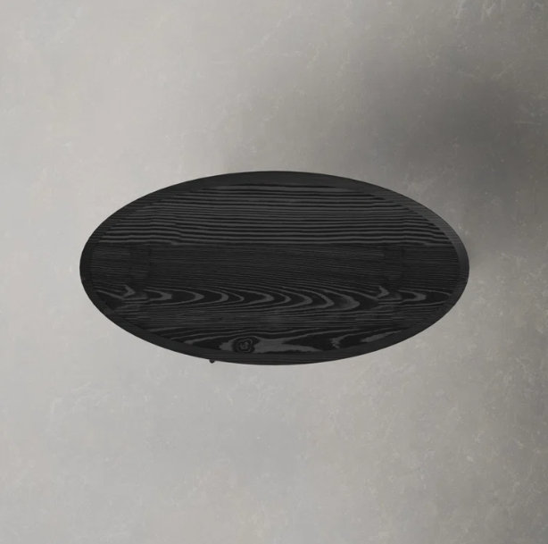 Gweneth Oval Walnut Coffee Table with Black Steel Base