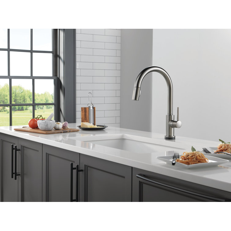 Black Stainless Steel Touchless Kitchen Faucet with Pull-out Spray