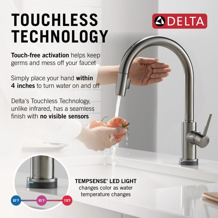 Black Stainless Steel Touchless Kitchen Faucet with Pull-out Spray