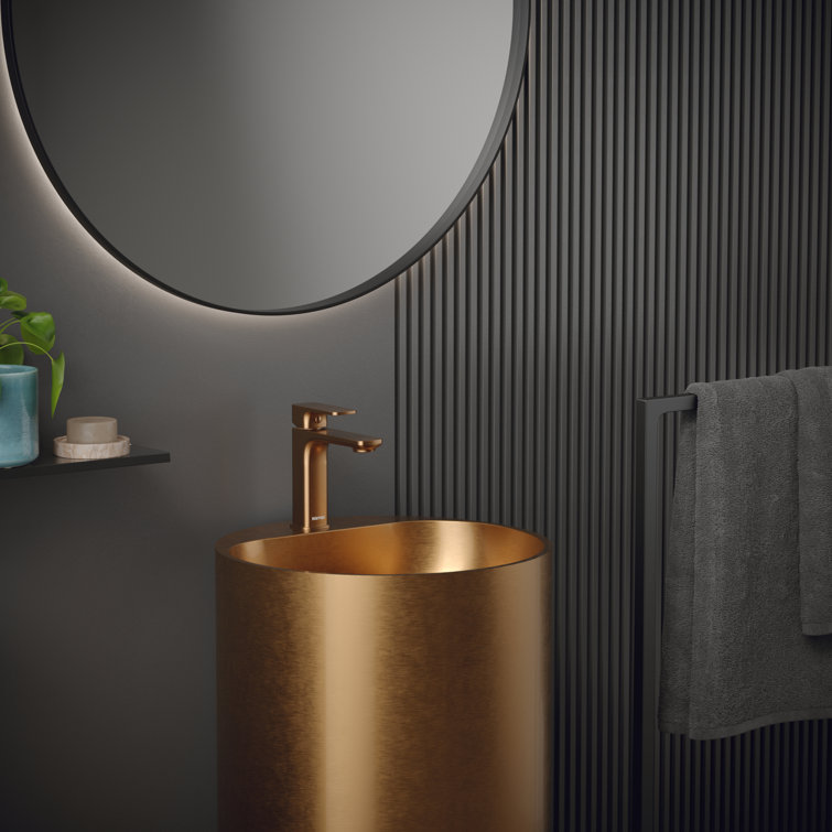 Karran Brushed Copper 16.5'' Stainless Steel Pedestal Sink