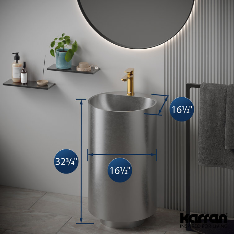 Karran Cinox 16.5'' Stainless Steel Circular Bathroom Sink