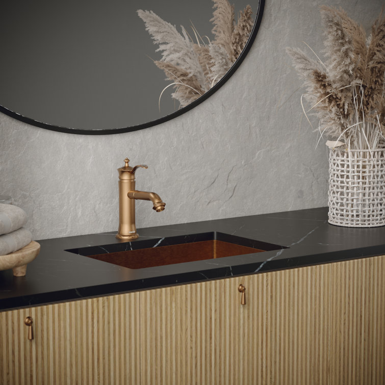 21.63-Inch Brushed Copper Stainless Steel Undermount Bathroom Sink