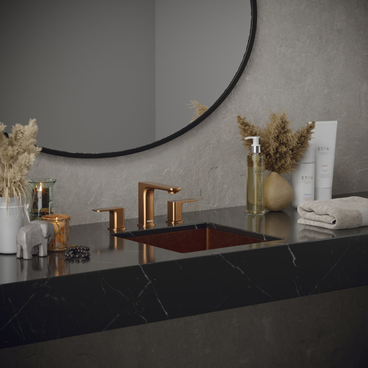 15.75" Brushed Copper Stainless Steel Undermount Square Sink