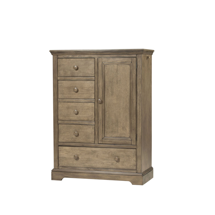 Cashew Solid Hardwood Transitional Chifferobe with Multi-use Storage